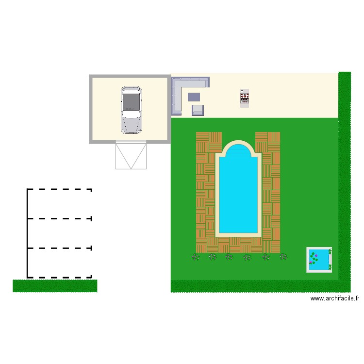 garage. Plan de 1 pièce et 29 m2