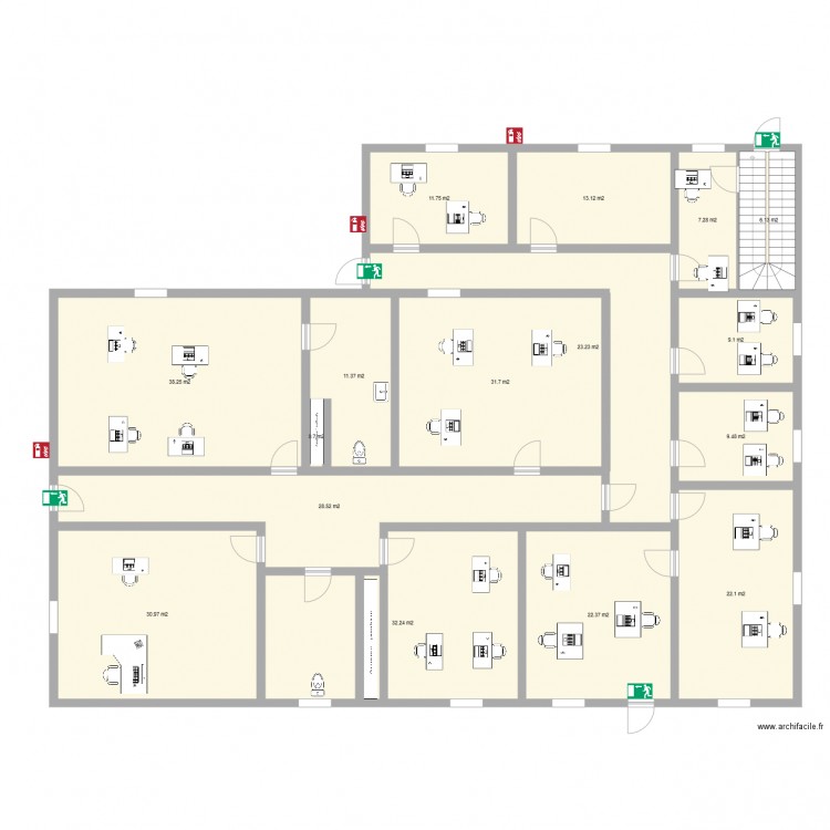 bureau Annex RDC. Plan de 0 pièce et 0 m2