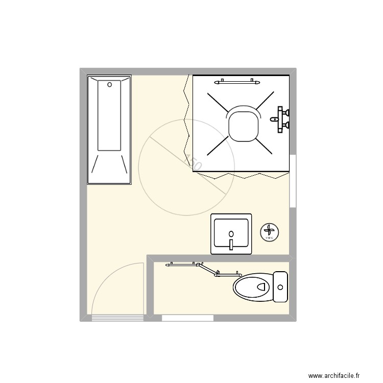 FREUND. Plan de 2 pièces et 11 m2