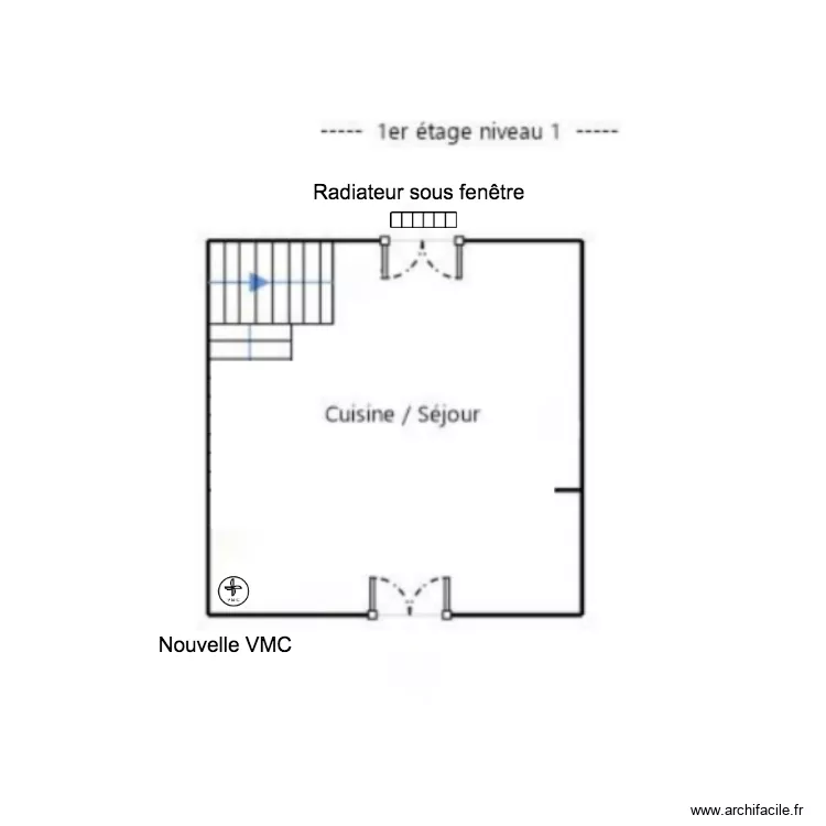 Plan radiateur / Vmc- 1er 33m2. Plan de 