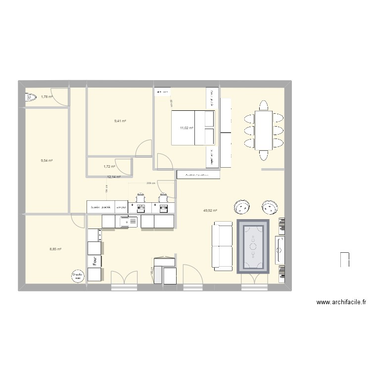 Projet Cécile. Plan de 8 pièces et 104 m2