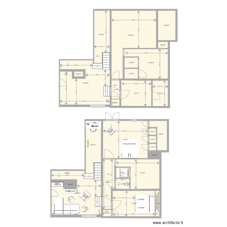 Chamonix Chalet 1er étage. Plan de 0 pièce et 0 m2