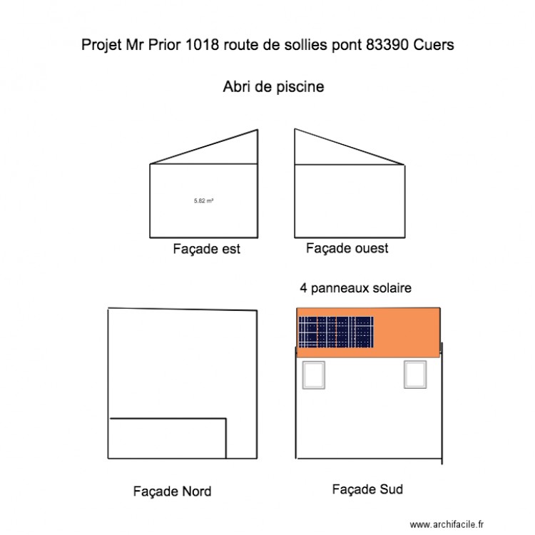 abri piscine. Plan de 0 pièce et 0 m2