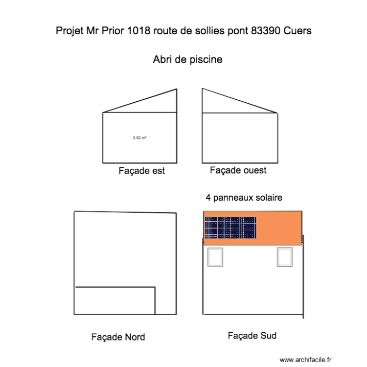 abri piscine. Plan de 