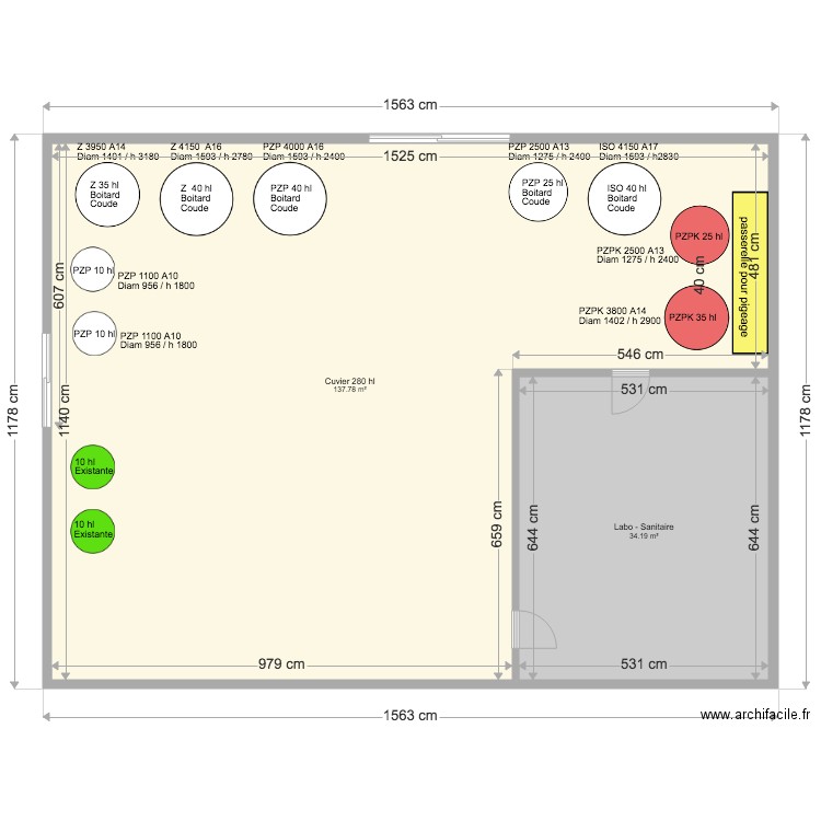 VDR Cuvier 280 hl. Plan de 0 pièce et 0 m2