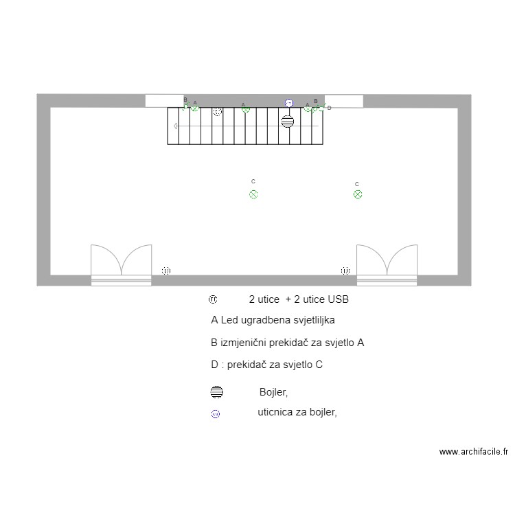 Jug-Sredina. Plan de 1 pièce et 37 m2