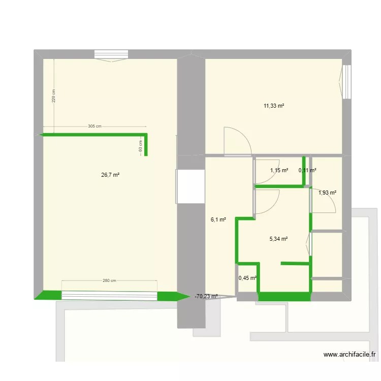 Gambetta V2 meubles. Plan de 