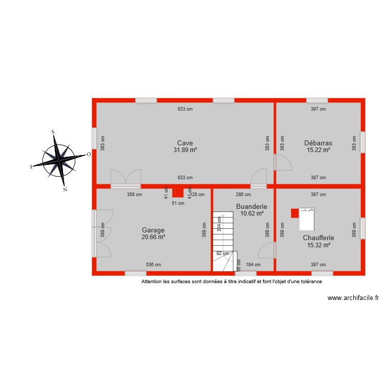 BI 5660 sous sol côté. Plan de 0 pièce et 0 m2