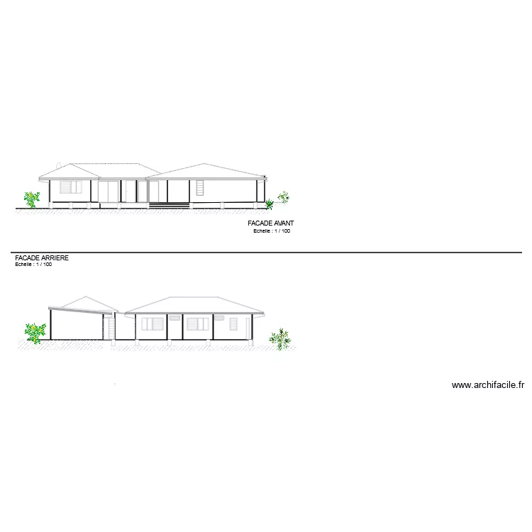 FACADE AVANT ARRIERE. Plan de FACADE AVANT ARRIERE. Plan de