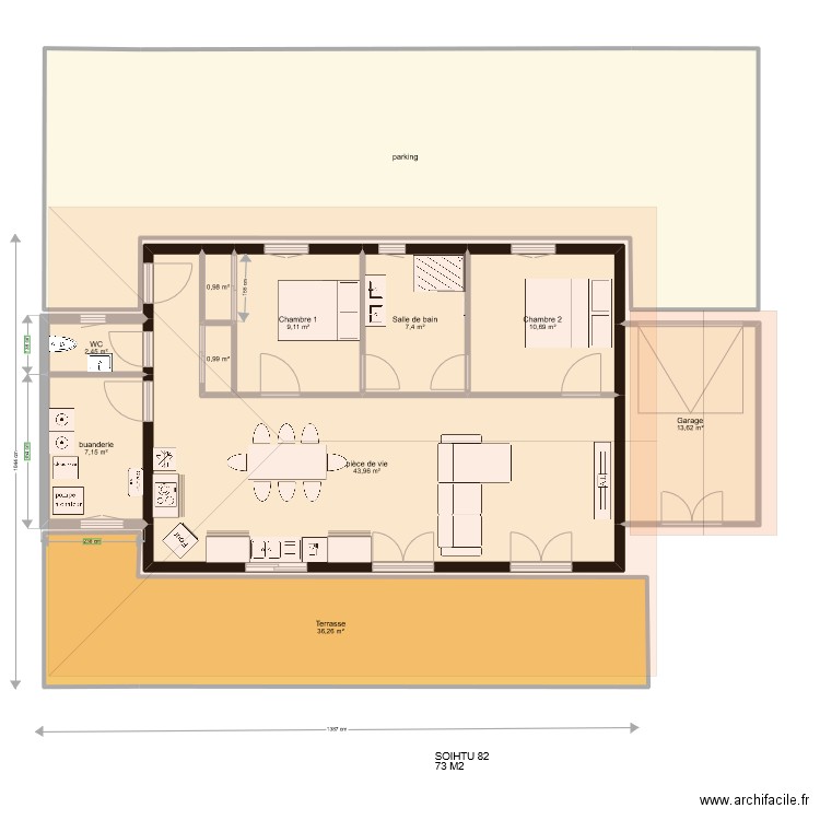 minjou bois 2. Plan de 11 pièces et 211 m2