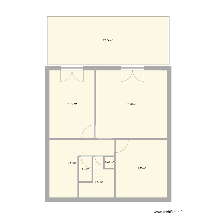 St Laurent. Plan de 8 pièces et 77 m2