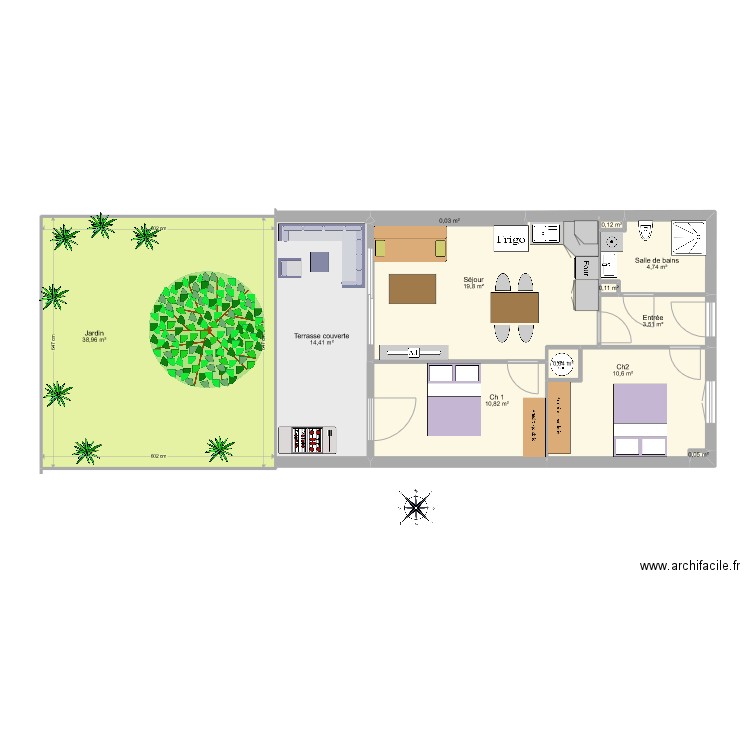 CANIGIANI. Plan de 12 pièces et 104 m2