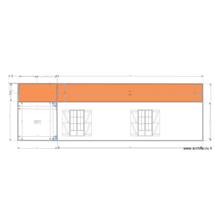 nouveau projet murs  exterieurs correction façade  arriere  5. Plan de 0 pièce et 0 m2