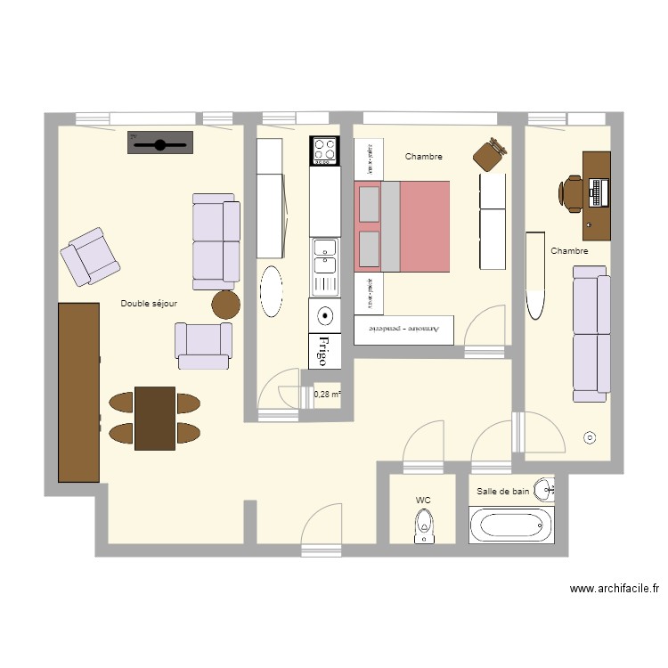 MONTECARLO 98. Plan de 7 pièces et 79 m2