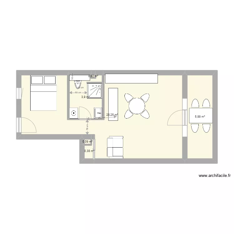 appartement les sablettes salle de bain 3. Plan de 