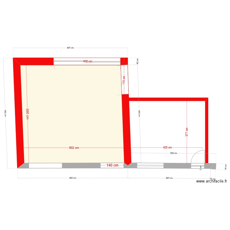 Maison Wagnelee existante 2023. Plan de 7 pièces et 103 m2