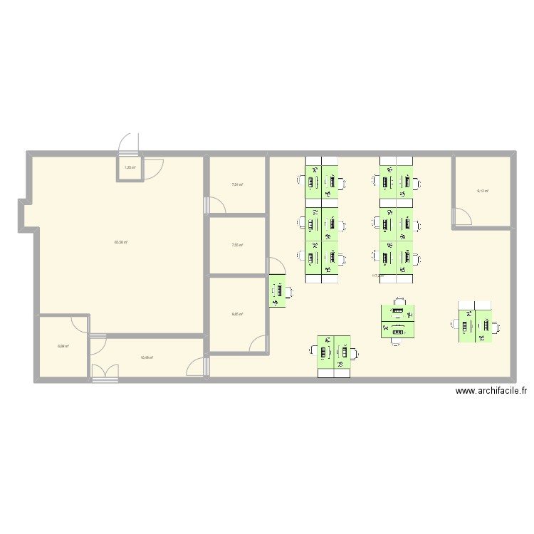 GQDM. Plan de 9 pièces et 235 m2