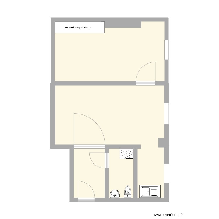 crozatier. Plan de 4 pièces et 46 m2