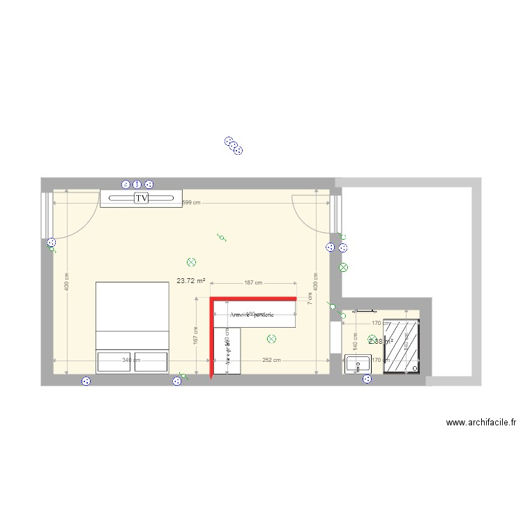 etage cour 2 elec. Plan de 0 pièce et 0 m2