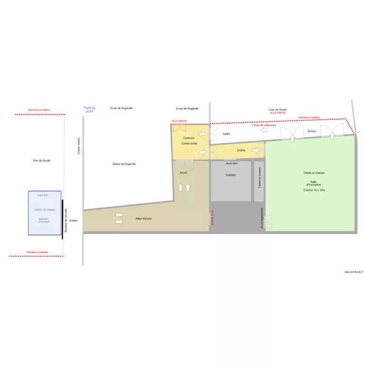 Salle de Rog&eacute;ville 02. Plan de 