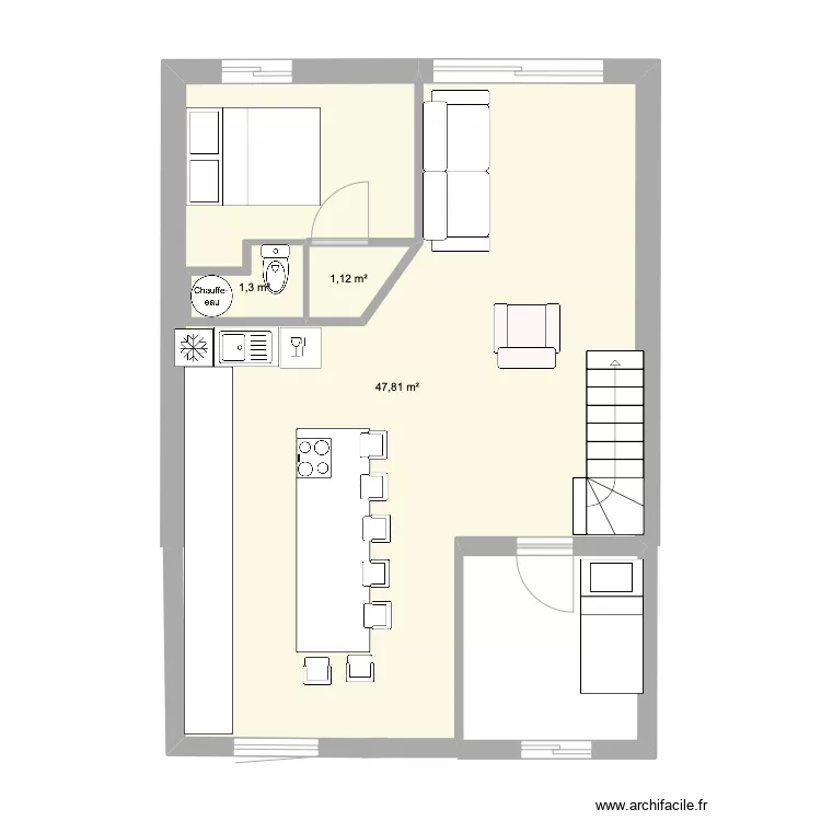 MAISON RDC modifi&eacute;e 2. Plan de 