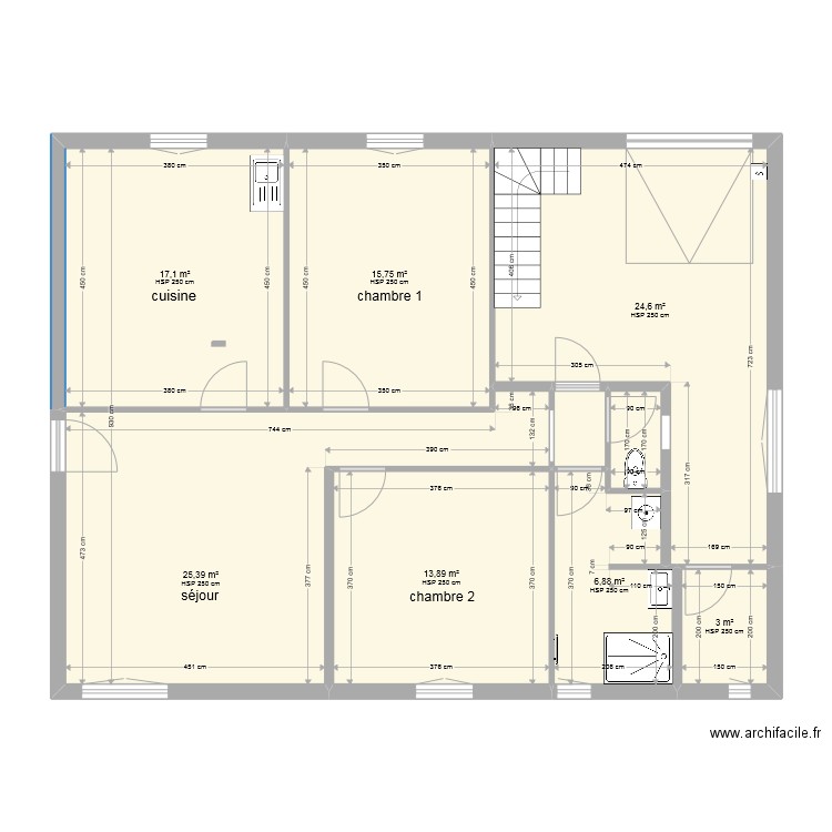 MIRAMONT. Plan de 9 pièces et 109 m2