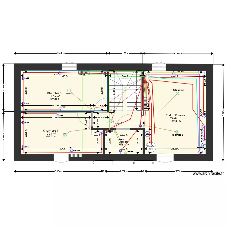 1 er etage plan vide Electricite version 3. Plan de 