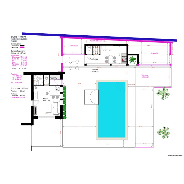 Studio Picholine Projet 4 Rez de chauss&eacute;e PC 3. Plan de 0 pièce et 0 m2