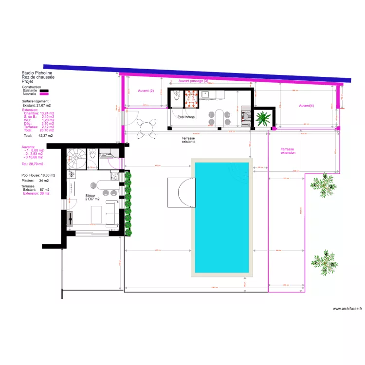 Studio Picholine Projet 4 Rez de chauss&eacute;e PC 3. Plan de 