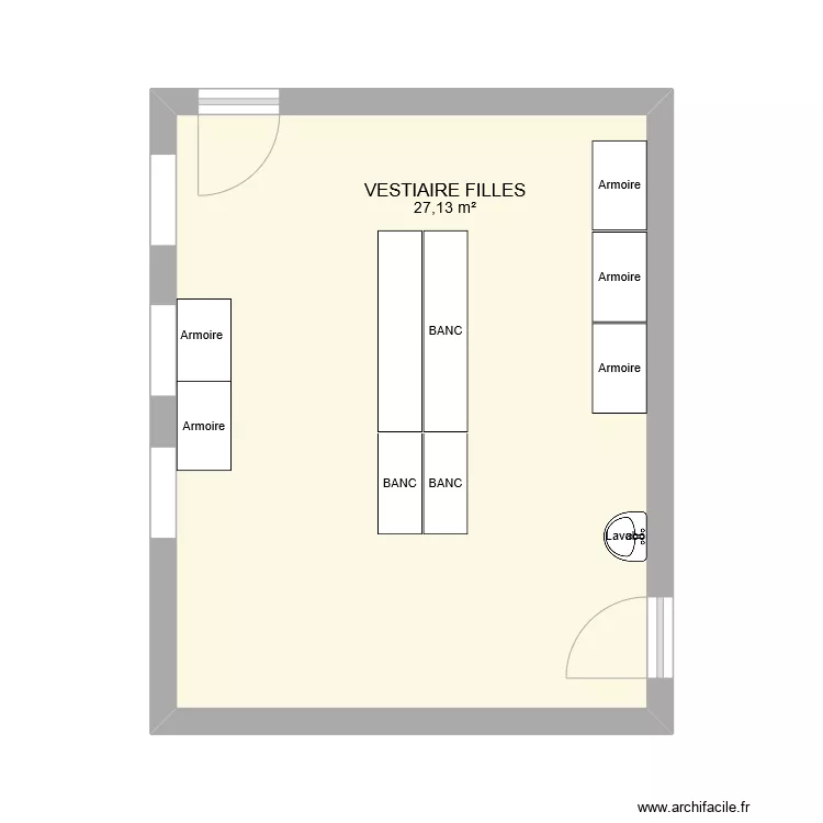 VESTIAIRES F. Plan de 