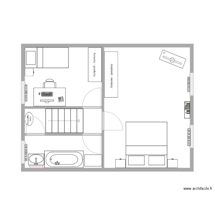 Etage Meublé 2. Plan de 0 pièce et 0 m2