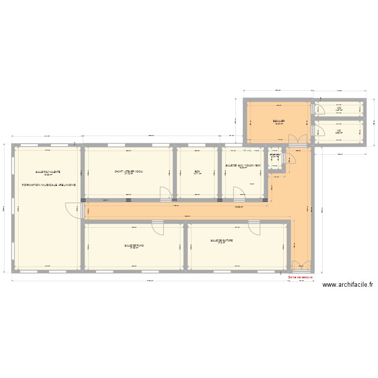 1er étage - IMPULSE maj 19-06-22. Plan de 11 pièces et 228 m2