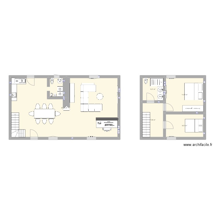 Maison - Saint Julien de Concelles. Plan de 5 pièces et 102 m2