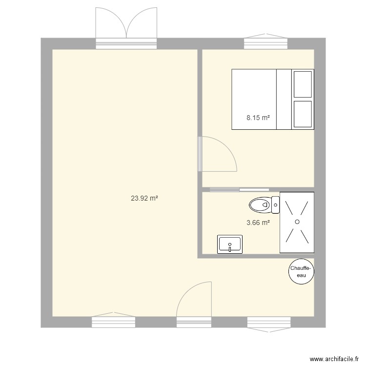 plan2 maison 40m2. Plan de 0 pièce et 0 m2