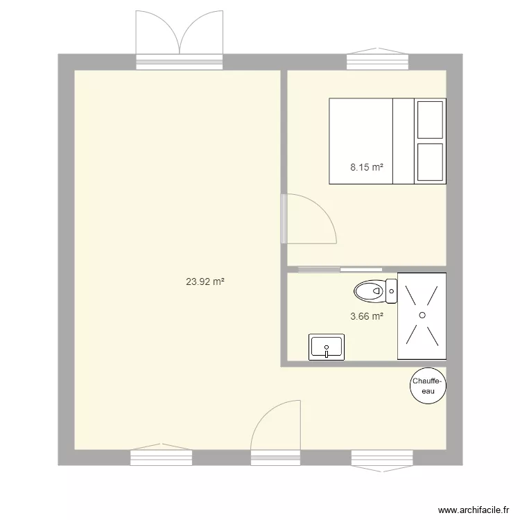plan2 maison 40m2. Plan de 