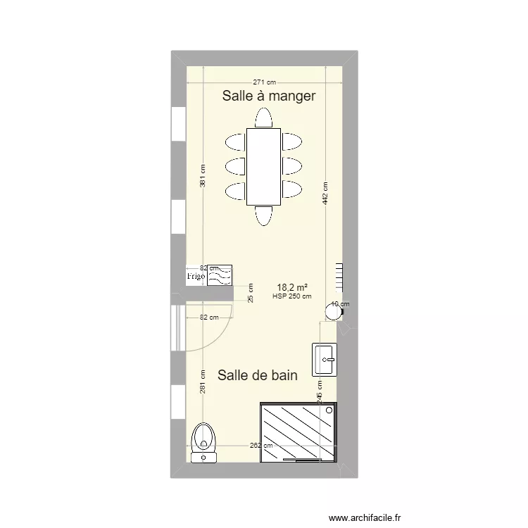 Salle &agrave; manger &agrave; finir. Plan de 