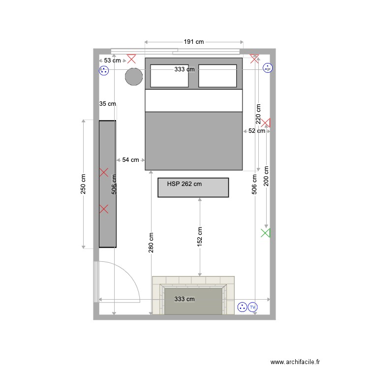 CHAMBRE 1 PLAN ELEC. Plan de 0 pièce et 0 m2