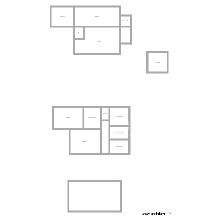 350601157. Plan de 16 pièces et 174 m2