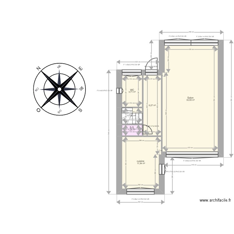 Brassac 1. Plan de 17 pièces et 195 m2