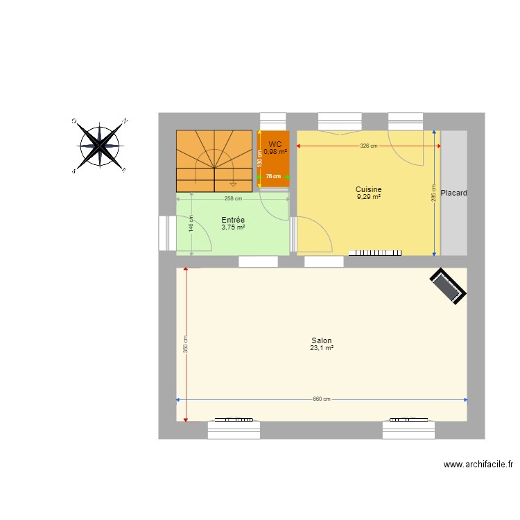 Reysset. Plan de 16 pièces et 83 m2