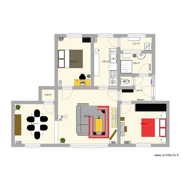 APPARTE CHA. Plan de 0 pièce et 0 m2