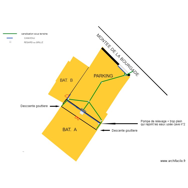 PLAN EAU PLUVIALE MAISON GIRAUD. Plan de 0 pièce et 0 m2