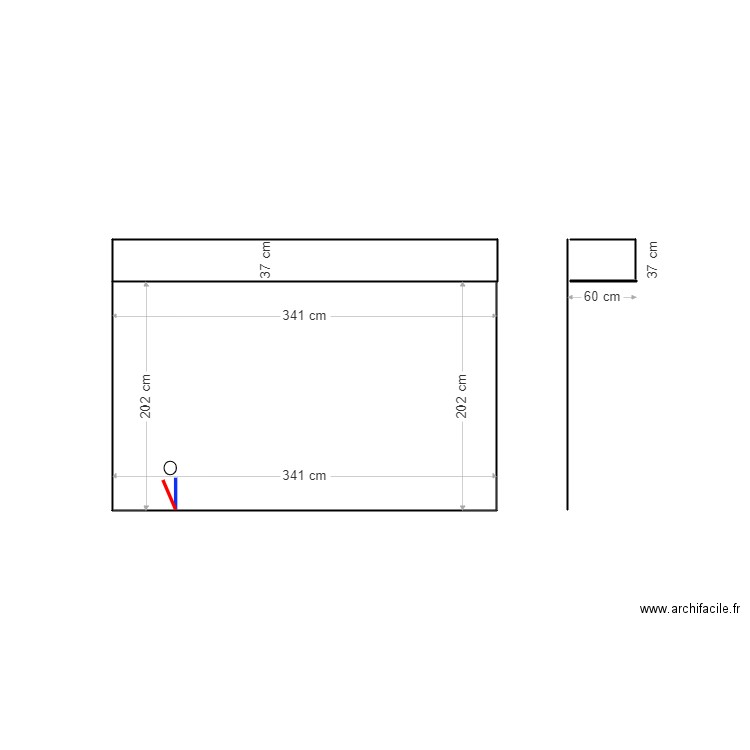 PLOMBERIE CUISINE MAI. Plan de 1 pièce et 7 m2