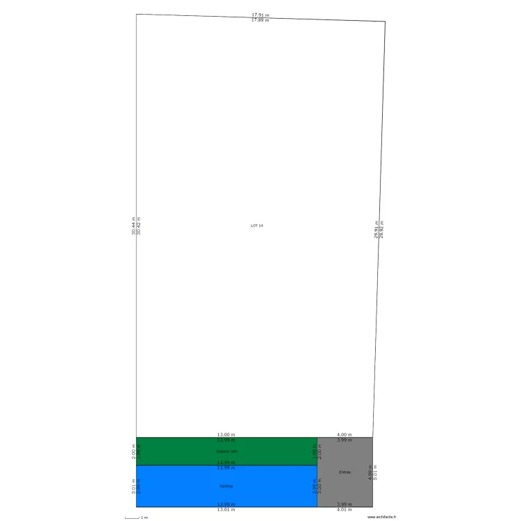 DEPLACE BONNEL TERRAIN LOT 14. Plan de DEPLACE BONNEL TERRAIN LOT 14. Plan de
