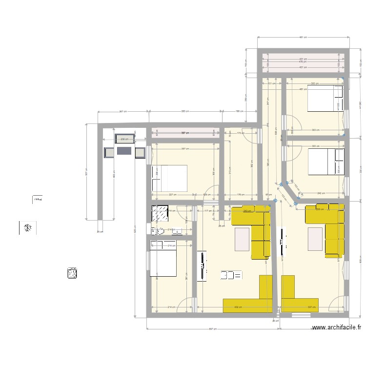 extension haut et bas. Plan de 0 pièce et 0 m2