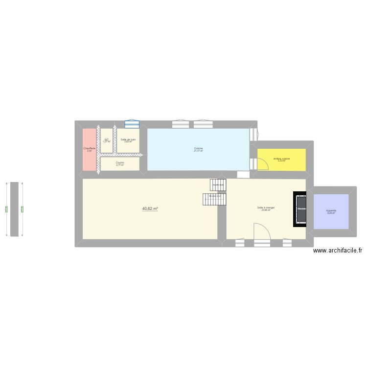 ruglesRDC+1 proposition 2. Plan de 9 pièces et 108 m2