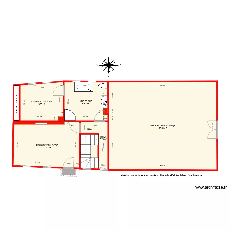 BI 2874 2&egrave;me niveau cot&eacute;. Plan de 