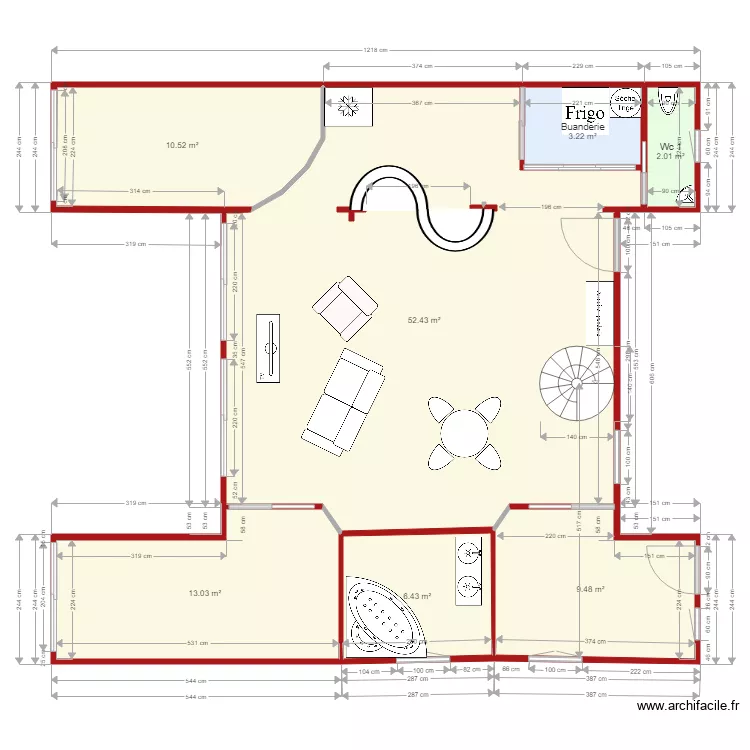 Maison Habitation ST CLAIR 3 D&eacute;finitif Meubl&eacute; 3. Plan de 