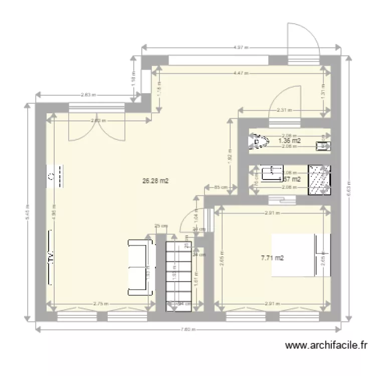 Maison 1 Mesures 1er. Plan de 