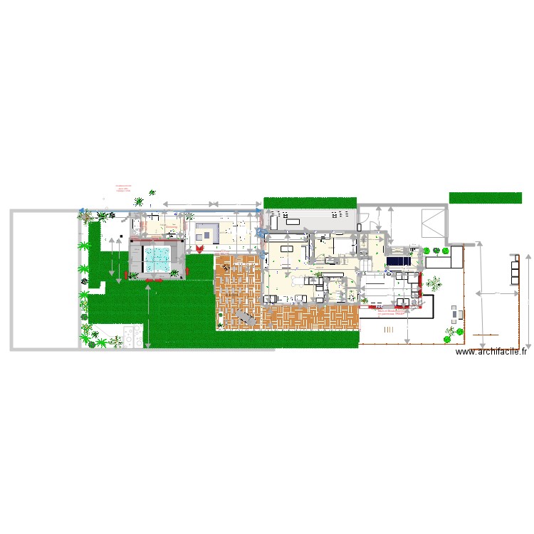 Plan VERANDA avec jacuzzi à 5 mètres. Plan de 0 pièce et 0 m2